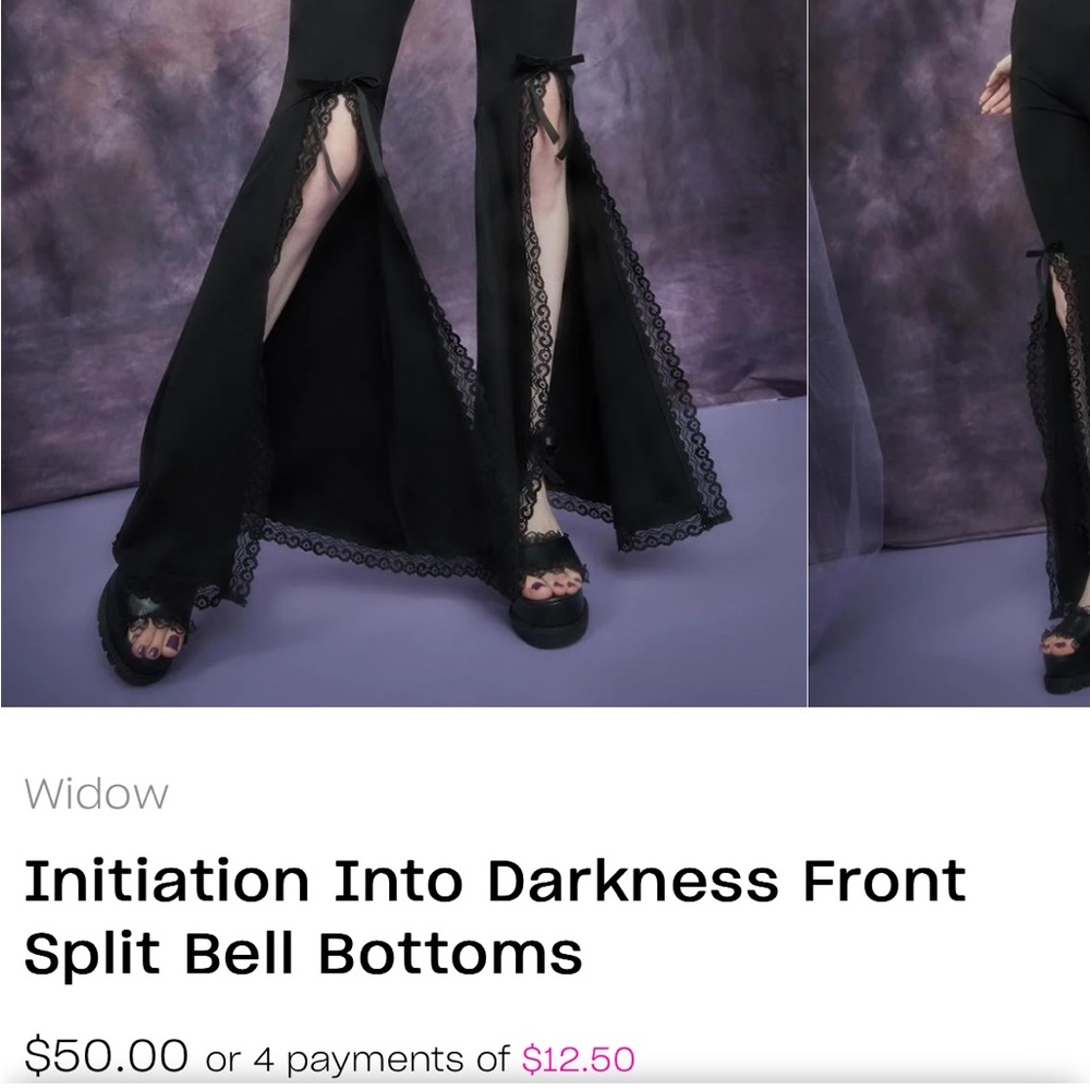 Initiation Into Darkness Front Split Bell Bottoms - image 4